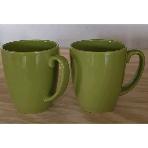 Corelle Coordinates Stoneware Green Set Of 2 Coffee Mugs Cup Coffee Tea - Picture 1 of 4